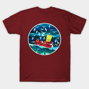 Red Fishing Boat T-Shirt